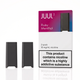 Two JUUL 2 disposable vape devices shown next to their retail packaging on a white background. The packaging is white with a magenta-to-purple gradient header, labeled 'JUUL 2 Ruby Menthol', and features a prominent nicotine warning label.