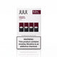 Juul Virginia Tobacco 5.0% nicotine strength pod packaging, showing four pods and a prominent nicotine warning label on a white background.